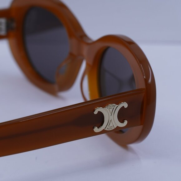 Celine CL40194U 45A Oval Sunglasses - Light Brown/Smoke - Picture 5 of 11
